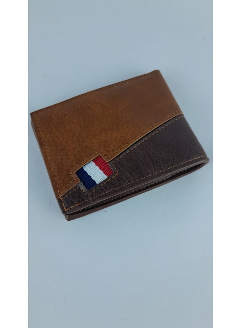 Brown leather men's wallet - Image 1