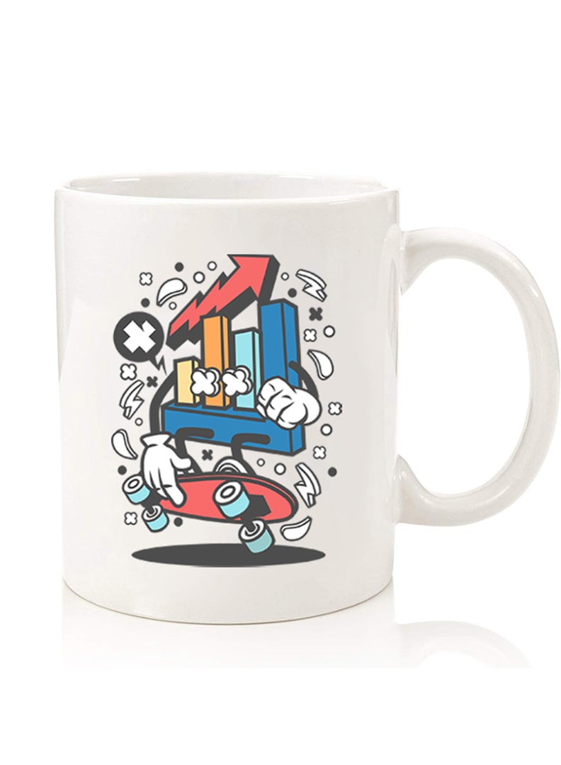 Theodor Premium Quality Two Sided Printed Coffee Mug Tea Cup For Home Office, Kids Men Women Stocks Market - Image 1