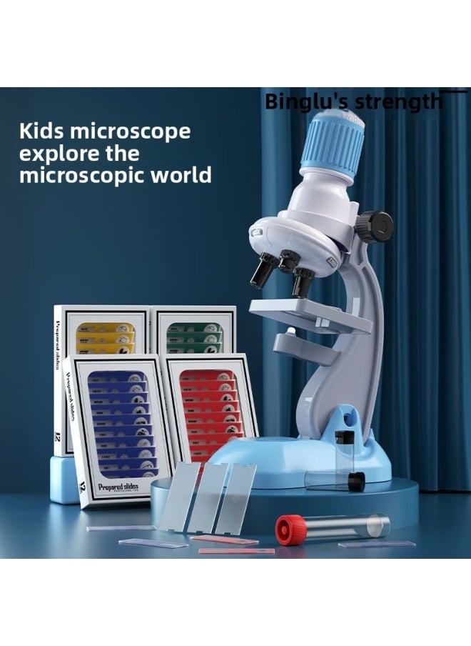 Generic - Children's Microscope Times Professional Scientific Equipment Biological High-definition Experiment Full Set Of Toys For Primary And Secondary School Students-Specifications:[sakura Pink] Professional Microscope + Gift + 48 Specimens-Color:Rechargeable Version [charging Set + Screwdriver] - Image 1
