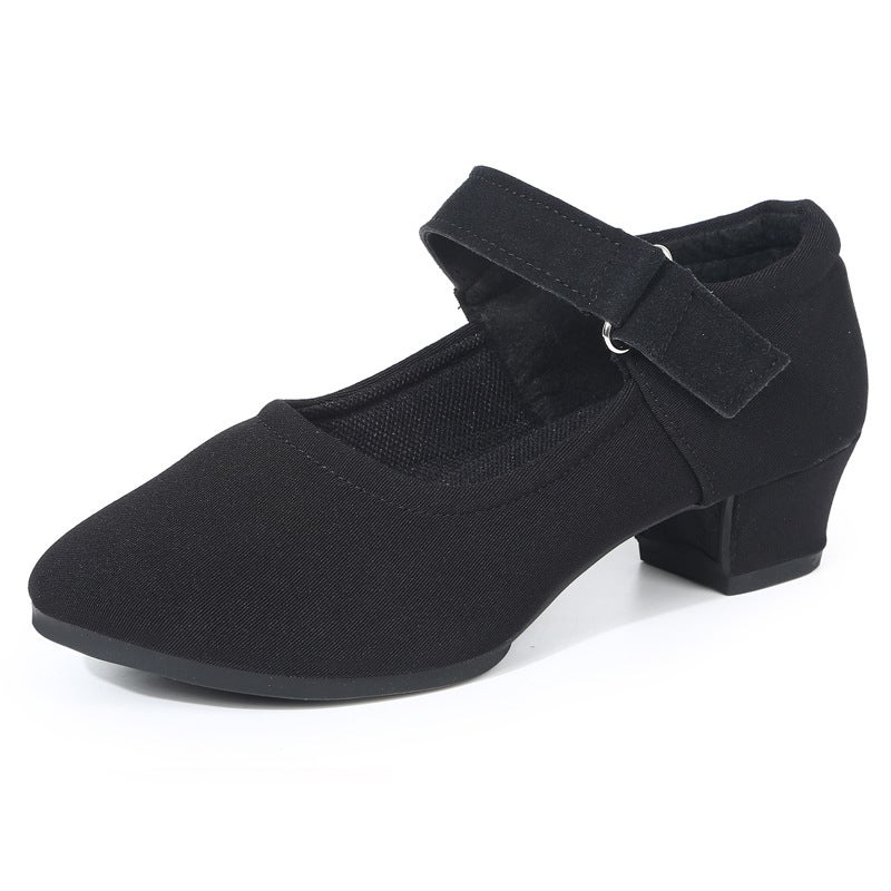 Generic Ladies Black Latin Dance Shoes With Heels Black