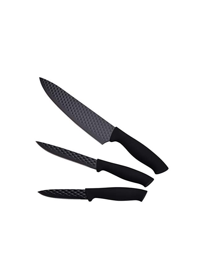 BERGNER Stuttgart Stainless Steel 3 Pcs Knike Set, Black Colour, Non- Stick Coated, BG39380Bk - Image 2