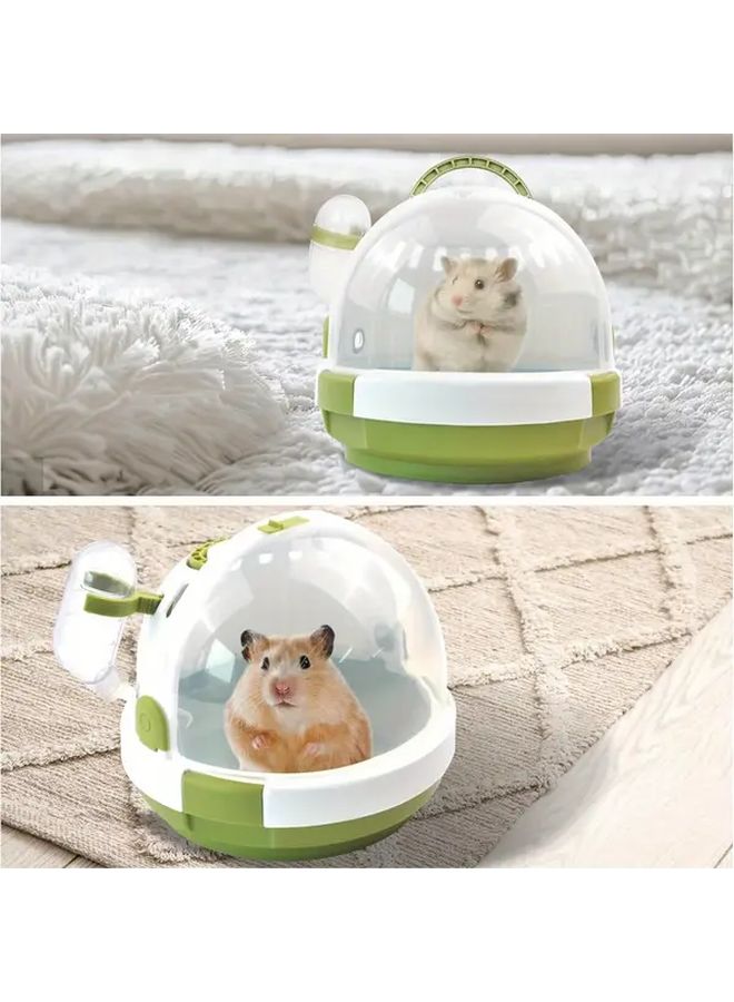 Pink Portable Hamster Carrier Cage With Water Bottle For Small Animals Travel - Image 3