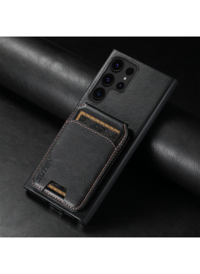 Suteni Case For Samsung Galaxy S22 Ultra 5G H02 Leather Wallet Stand Back Phone Case - Image 2