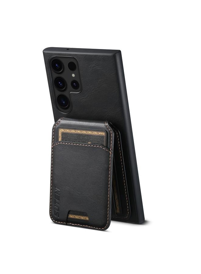 Suteni Case For Samsung Galaxy S22 Ultra 5G H02 Leather Wallet Stand Back Phone Case - Image 3