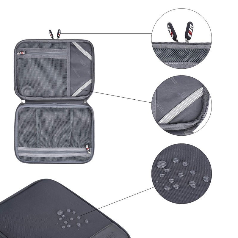 BUBM Electronic Cable Organizer Bag - Portable Travel Double Layers Electronic Digital Accessories Storage Pouch Bags for SD Card Case, USB Flash Drive,Charging Cords, USB Charger, Mini Tablet - Image 2