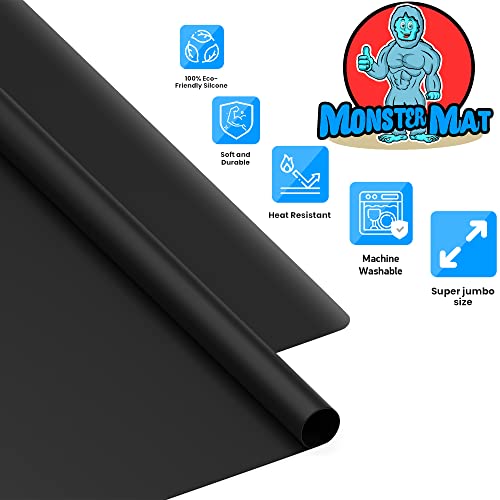 HIGHERHUMAN Super Jumbo Silicone Mat 36” x 48” - 3 by 4 Feet. by MonsterMat (Super Jumbo 48 x 36, Black) - Image 4