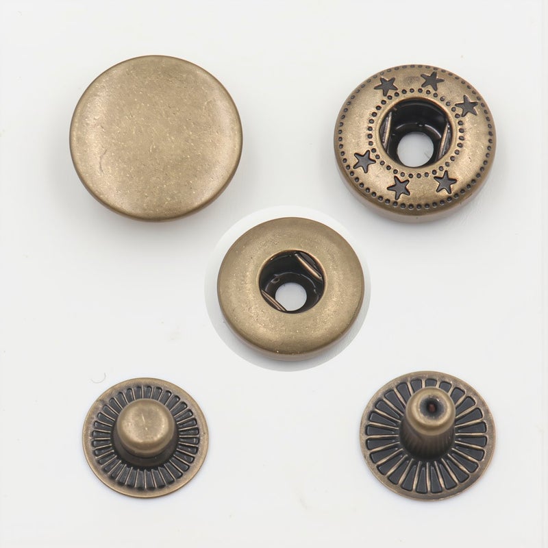 10mm Antique Copper Snap Buttons DIY Craft Clothing Bag Repair Fasteners - Image 1