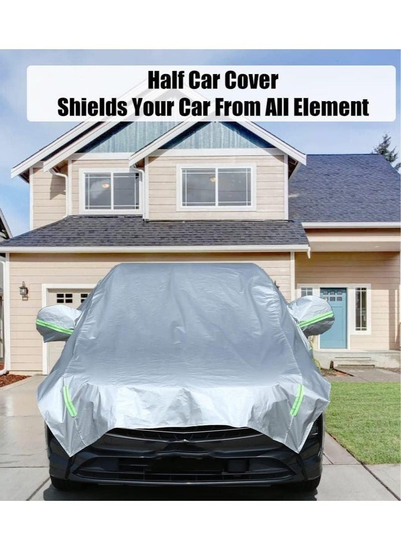 Generic Half Sedan with three compartments Car Body Cover All Weather, Outdoor Indoor for Season Waterproof Dustproof UV Resistant Snowproof Protect Your Windshield and Roof  - Image 2