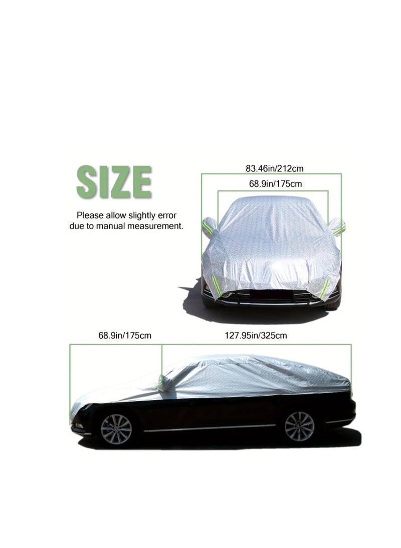 Generic Half Sedan with three compartments Car Body Cover All Weather, Outdoor Indoor for Season Waterproof Dustproof UV Resistant Snowproof Protect Your Windshield and Roof  - Image 4