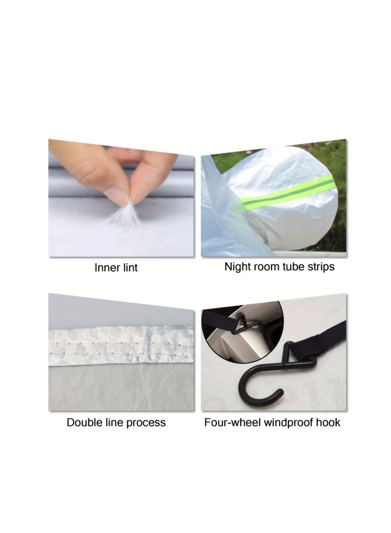 Generic Half Sedan with three compartments Car Body Cover All Weather, Outdoor Indoor for Season Waterproof Dustproof UV Resistant Snowproof Protect Your Windshield and Roof  - Image 5