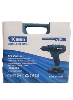 Keen Cordless Drill with Two 21-Volt Batteries for Bonding and Tightening  - Image 4