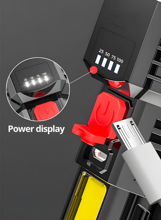 Rechargeable LED Flashlight with COB Side Light, Super Bright Flashlight Battery Powerd Waterproof Handheld Flashlights  - Image 4
