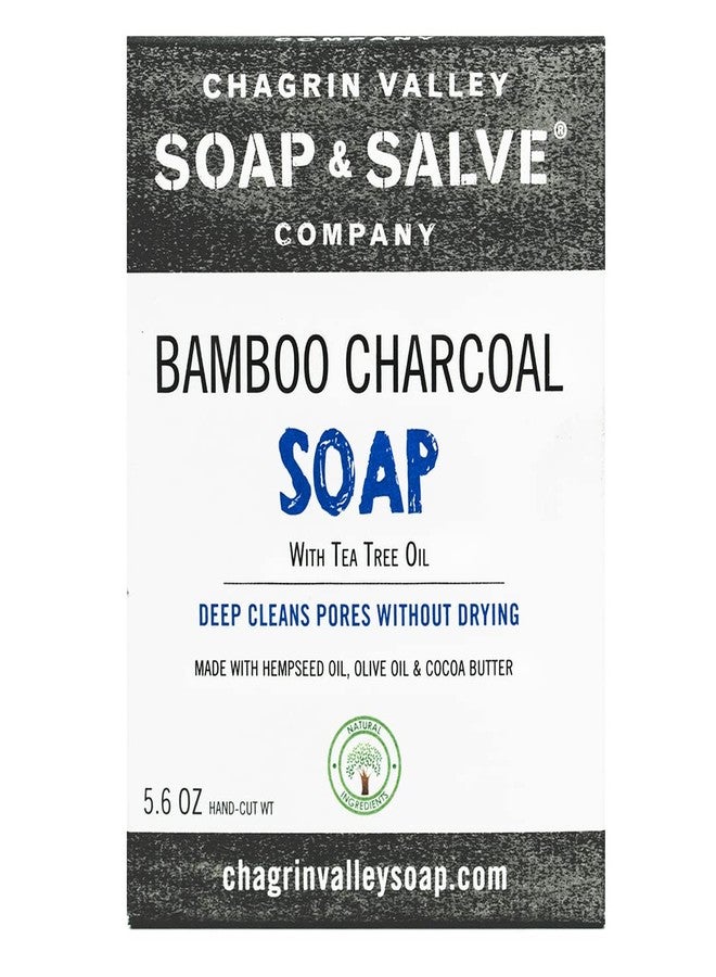 Chagrin Valley Soap & Salve Chagrin Valley Natural Soap Bar - Bamboo Charcoal Soap for Men and Women - Handmade, Unscented, Exfoliating and Cleansing Large 5.6 oz Bar With Tea Tree Oil - Image 5