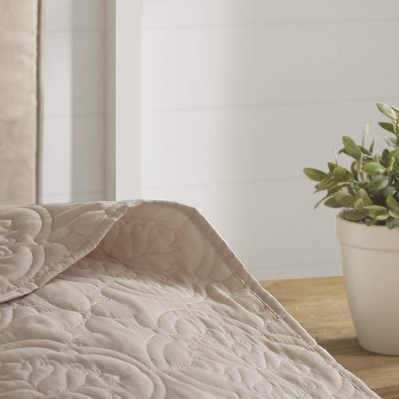 510 DESIGN Oakley Reversible Quilt Set-Luxe Stitching Design All Season, Lightweight Coverlet Bedspread Bedding, Matching Shams, Oversized King/Cal King(120"x118"), Medallion Khaki 3 Piece - Image 3