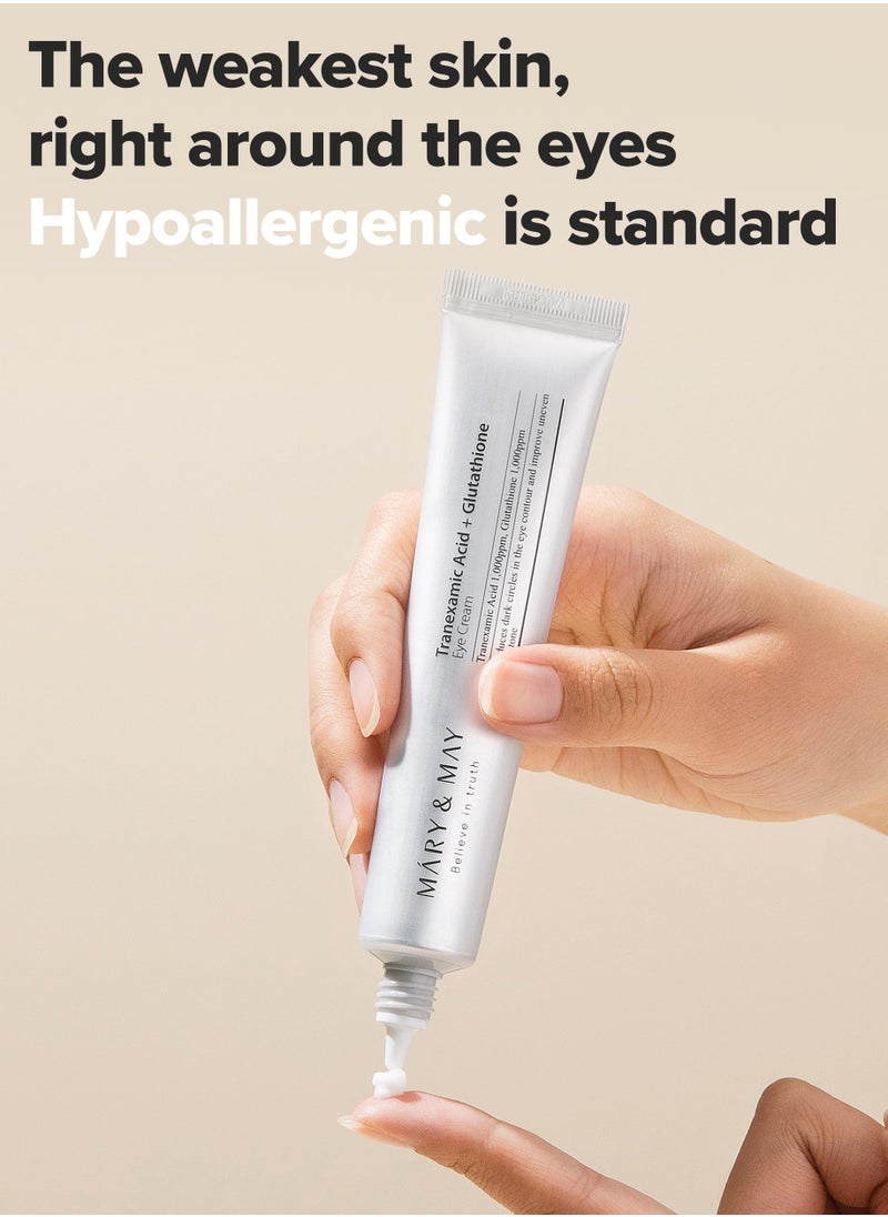 MARY & MAY - Mary&May Tranexamic Acid + Glutathione Eye Cream, Tranexamic Acid,30g - Image 1