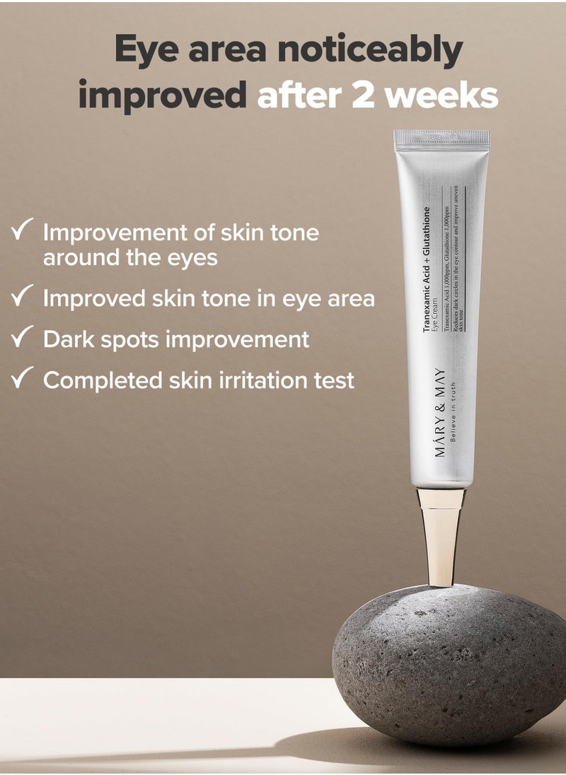 MARY & MAY - Mary&May Tranexamic Acid + Glutathione Eye Cream, Tranexamic Acid,30g - Image 1