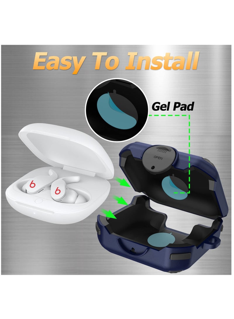 SOLARAE Case for Beats Fit Pro, Protector Compatible with Beats Fit Pro 2021 with Switch Lock/Keychain/Silicone Anti-Drop Bracelet, Secure Lock,  Blue - Image 4