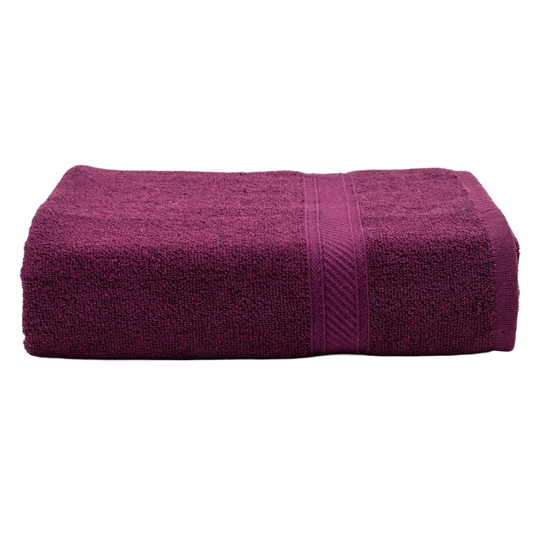 Furnofy 450 GSM Cotton Towels for Bath (70 x 140 cm), Highly Absorbent and Soft Bathroom Towels (Pack of 1 - Magenta) - Image 1