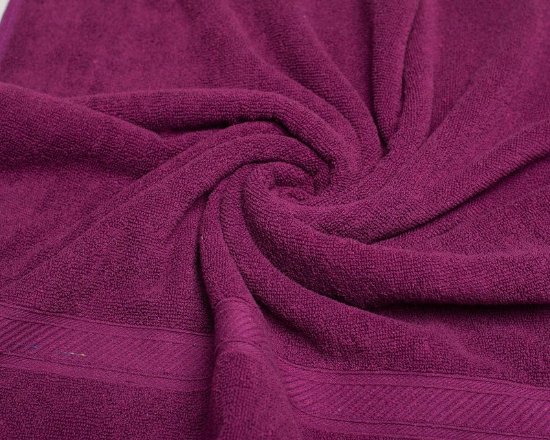 Furnofy 450 GSM Cotton Towels for Bath (70 x 140 cm), Highly Absorbent and Soft Bathroom Towels (Pack of 1 - Magenta) - Image 3