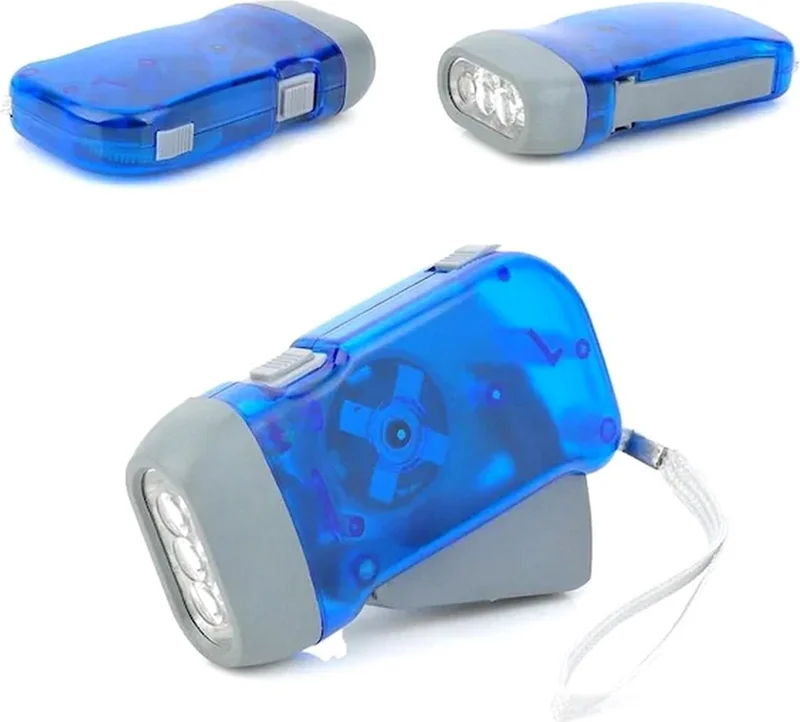 BarkoFix Earthquake Flashlight 4 Pieces Battery-Free Flashlight Self-Charging Dynamo Flashlight Camping Flashlight Vehicle Emergency Flashlight