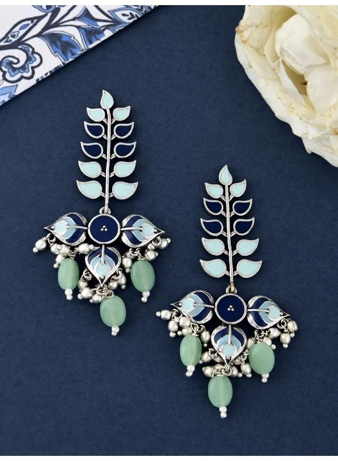 فويلا أقراط متدلية طويلة بأوراق باغ إي فيزا