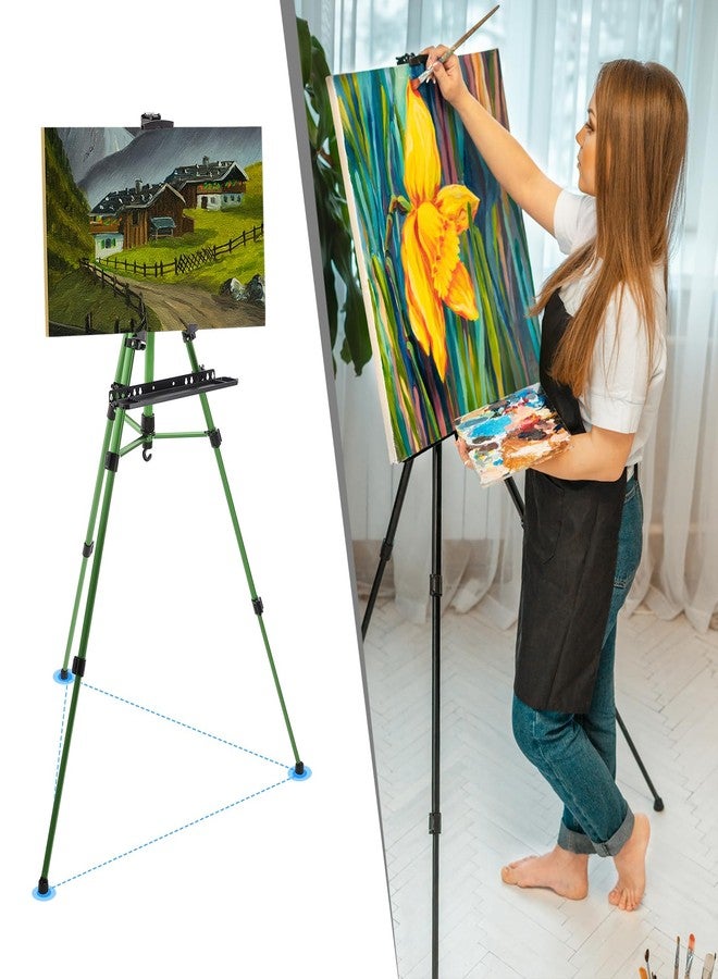 PATIKIL Artist Easel Stand, Paint Easel for Canvas Painting with Detachable Tray, Metal Tripod Easel Adjustable Height from 20 to 61 Inch for Table-Top/Floor Painting Drawing, Green - Image 5