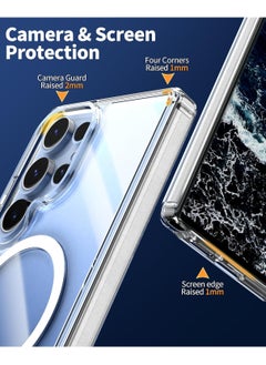 Houmt Samsung S25 Ultra Magsafe Case Cover Support Wireless Charging Shockproof Slim Fit Galaxy S25 Ultra Cover Lightweight Scratch-Resistant Protective Case for Samsung Galaxy S25 Ultra 6.8" Clear  - Image 5