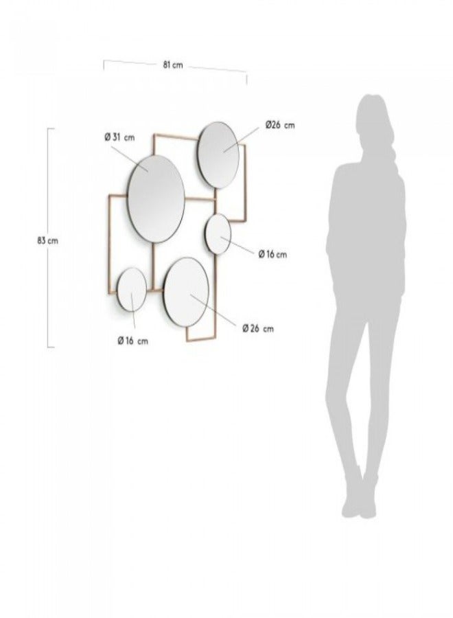 لوفت مرآة بيضاوية،لديكور غرفة المعيشة،الضيوف، 81X83X2، معدنية، نحاسية AA3030R53. - Image 3