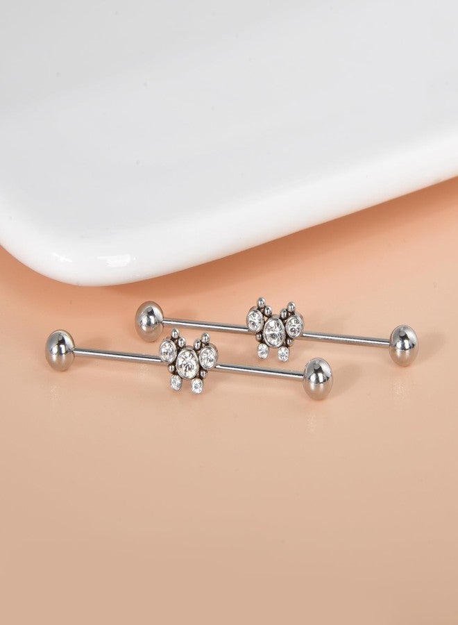 Lantine 16G CZ Butterfly Industrial Piercing Jewelry Barbell Scaffold Piercing 38mm Bar Cubic Zirconia for Women Men - Image 5