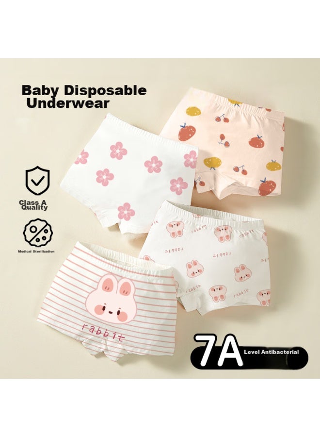 Dr.chu Disposable Underwear For Children, Girls, Babies, Travel, Daily Use, Boxer Briefs, Antibacterial, Pure Cotton, No-wash, Sterilized, Lint-free - Image 1