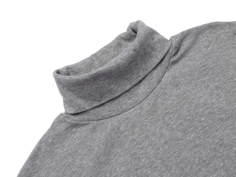 Poriff Mens Casual Slim Fit Knitted Pullover Turtleneck Sweater Long Sleeve Basic T Shirt Grey M - Image 4