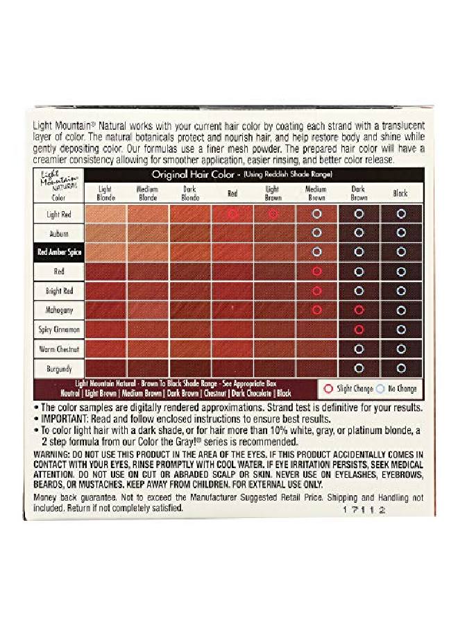Light Mountain Natural Hair Color & Conditioner Red Amber Spice 4 Oz - Image 4