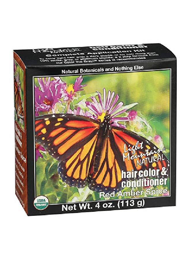 Light Mountain Natural Hair Color & Conditioner Red Amber Spice 4 Oz - Image 1