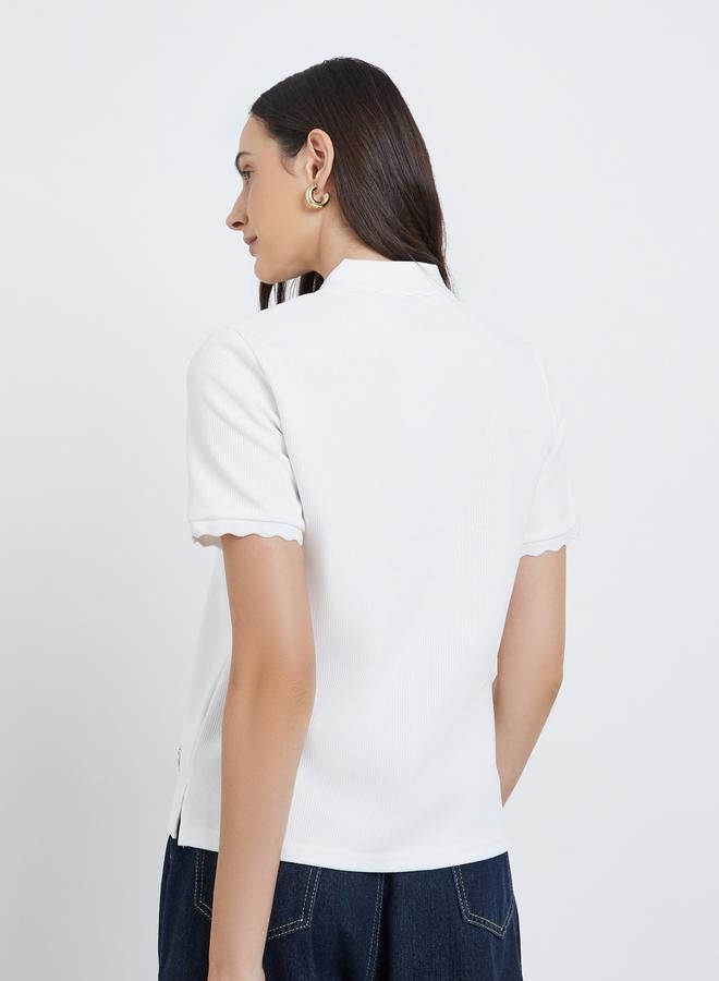 Styli Solid Buttoned Regular Fit Polo T-Shirt - Image 4