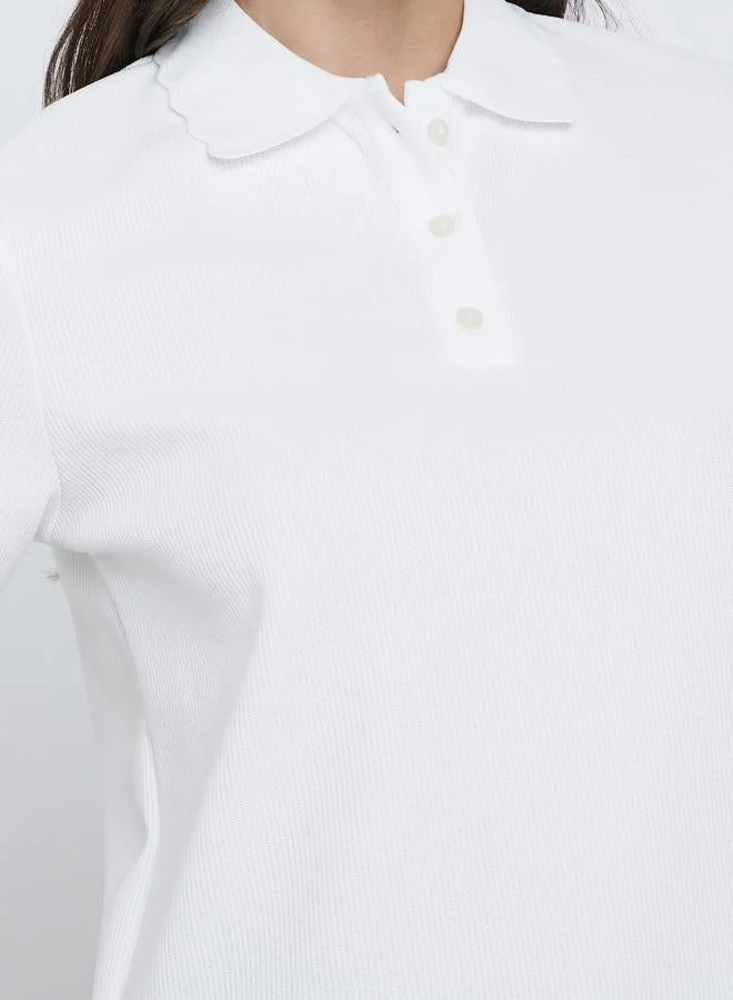 Styli Solid Buttoned Regular Fit Polo T-Shirt