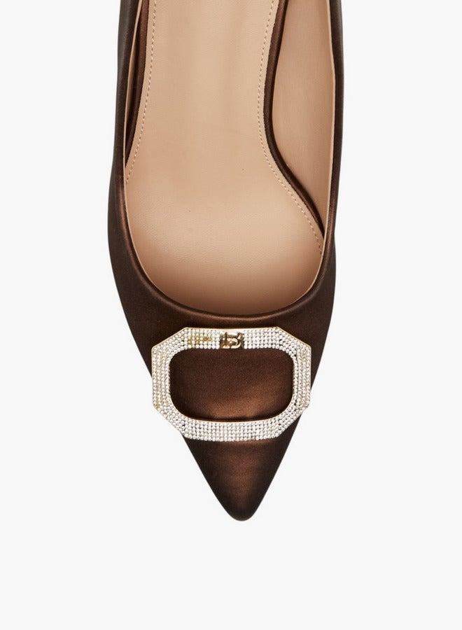 Flora Bella By Shoexpress Embellished Pointed Toe Slip-On Pumps with Stiletto Heels - Image 4