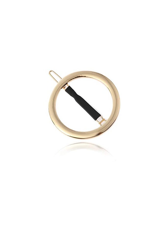 Goolsky 2 Pcs Minimalist Hair Clip for Women and Girls, Newly designed Hollow Hoop Round Circle Geometric Metal Hair Clip Bobby Pin Ponytail Holder Hair Accessories(Gold & Silver)  - Image 5