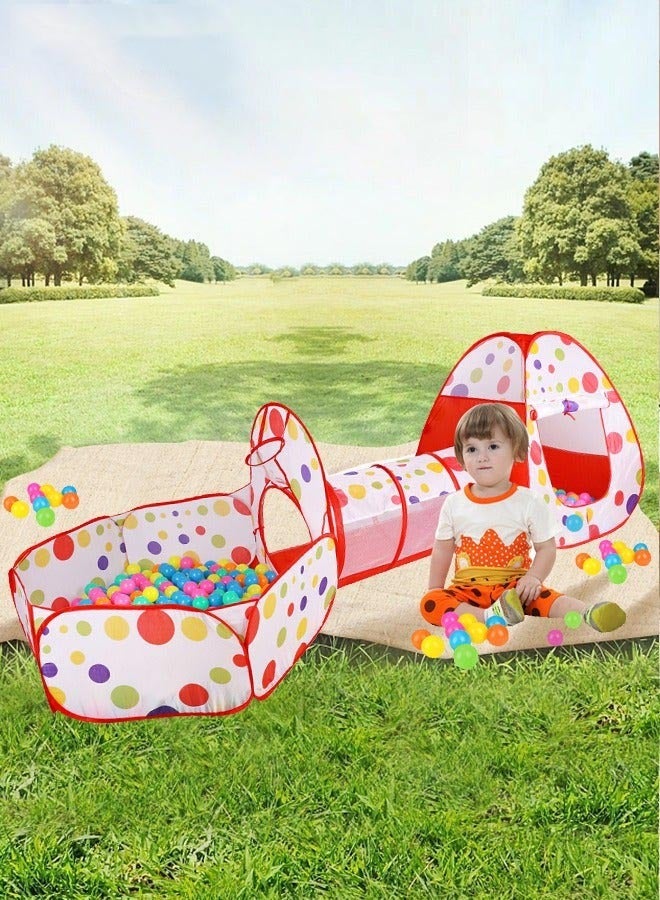 DURKU 3-Piece Kids Ball Pits Set with Play Tent, Baby Tunnel, and Storage Bag - Foldable Playhouse for Backyards, Parties, Playrooms - 3-in-1 Connection Design - Ideal for Daily Fun Activities (Balls Not - Image 2