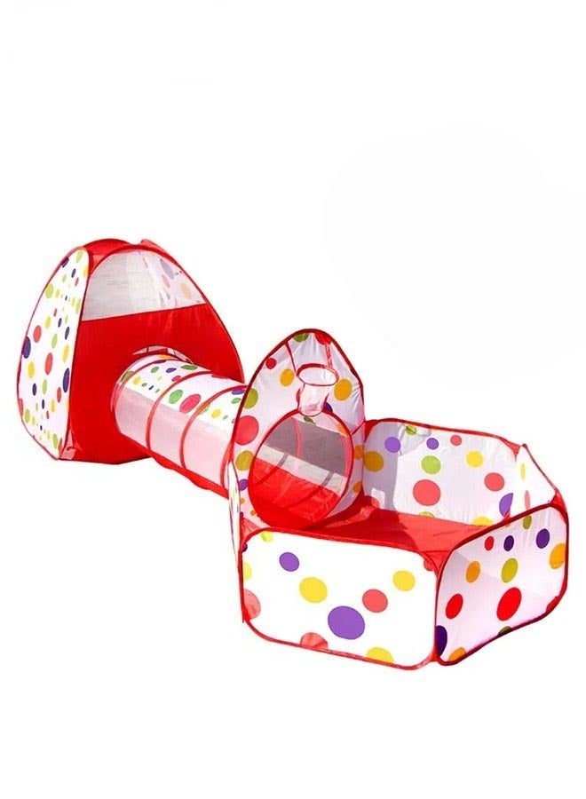 DURKU 3-Piece Kids Ball Pits Set with Play Tent, Baby Tunnel, and Storage Bag - Foldable Playhouse for Backyards, Parties, Playrooms - 3-in-1 Connection Design - Ideal for Daily Fun Activities (Balls Not - Image 1