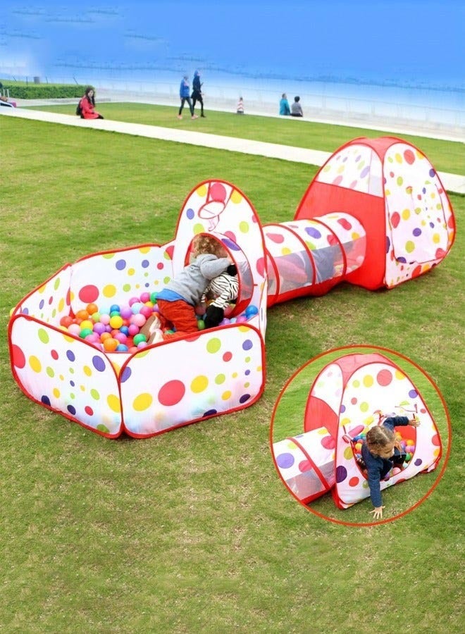DURKU 3-Piece Kids Ball Pits Set with Play Tent, Baby Tunnel, and Storage Bag - Foldable Playhouse for Backyards, Parties, Playrooms - 3-in-1 Connection Design - Ideal for Daily Fun Activities (Balls Not - Image 3