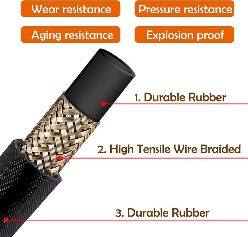 Twinkle Star 25FT Pressure Washer Hose with 3/8 Inch Quick Connect, High Tensile Wire Braided Power Washer Hose, 4000 PSI - Image 4