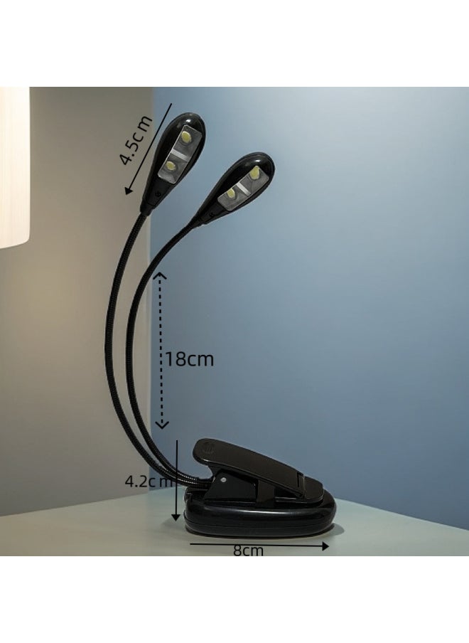 Spectrum Rack Light LED Music Score Light USB Clip-on Spectrum Table Light Guitar Erhu Musical Instrument Double Head Adjustable Piano Light-Light Source Power:0.5W-14W-Light Color:906c Single Pole 2 Lights
