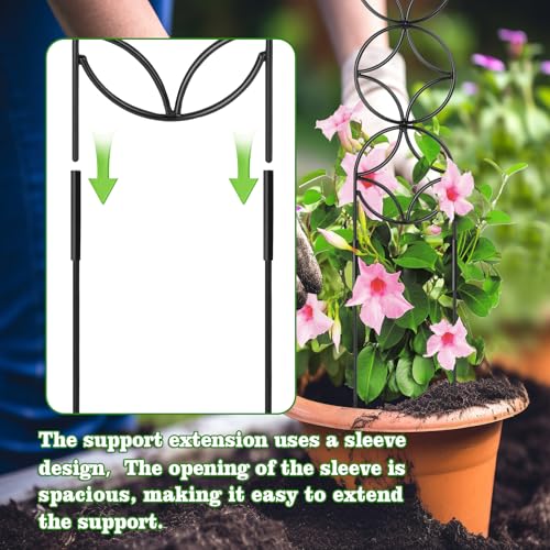 OYOEETD 24Inch Outdoor Plant Trellis for Climbing PlantsMetal Garden Trellis for Potted PlantsPlant Stakes for Indoor Plants Accessories HoyaFlowerPlant SupportPlant Gifts 24INCoin - Image 3