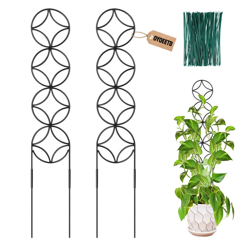 OYOEETD 24Inch Outdoor Plant Trellis for Climbing PlantsMetal Garden Trellis for Potted PlantsPlant Stakes for Indoor Plants Accessories HoyaFlowerPlant SupportPlant Gifts 24INCoin - Image 2