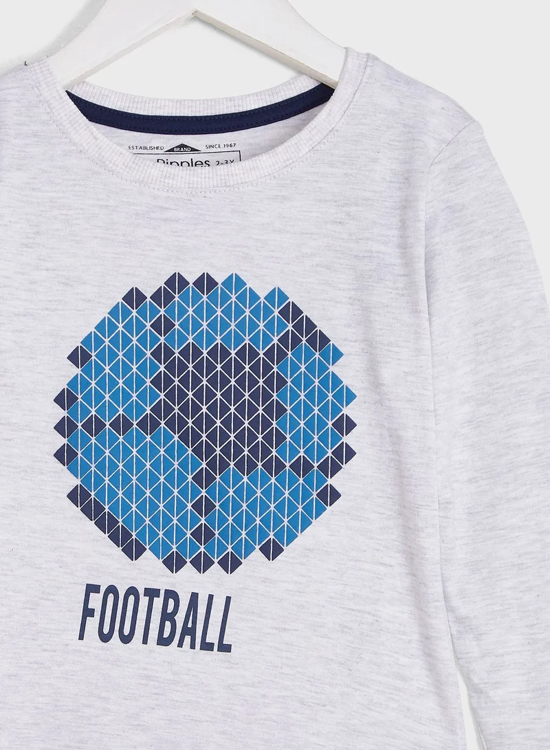 Ripples Round Neck Full Sleeves T-Shirt