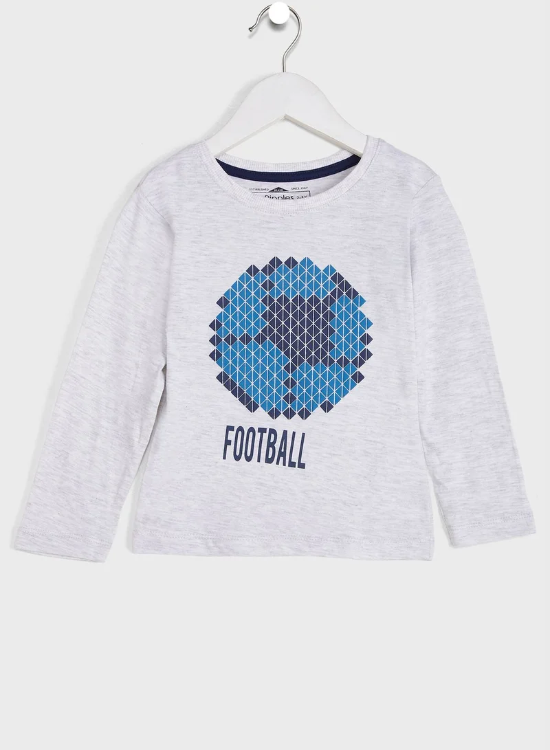 Ripples Round Neck Full Sleeves T-Shirt
