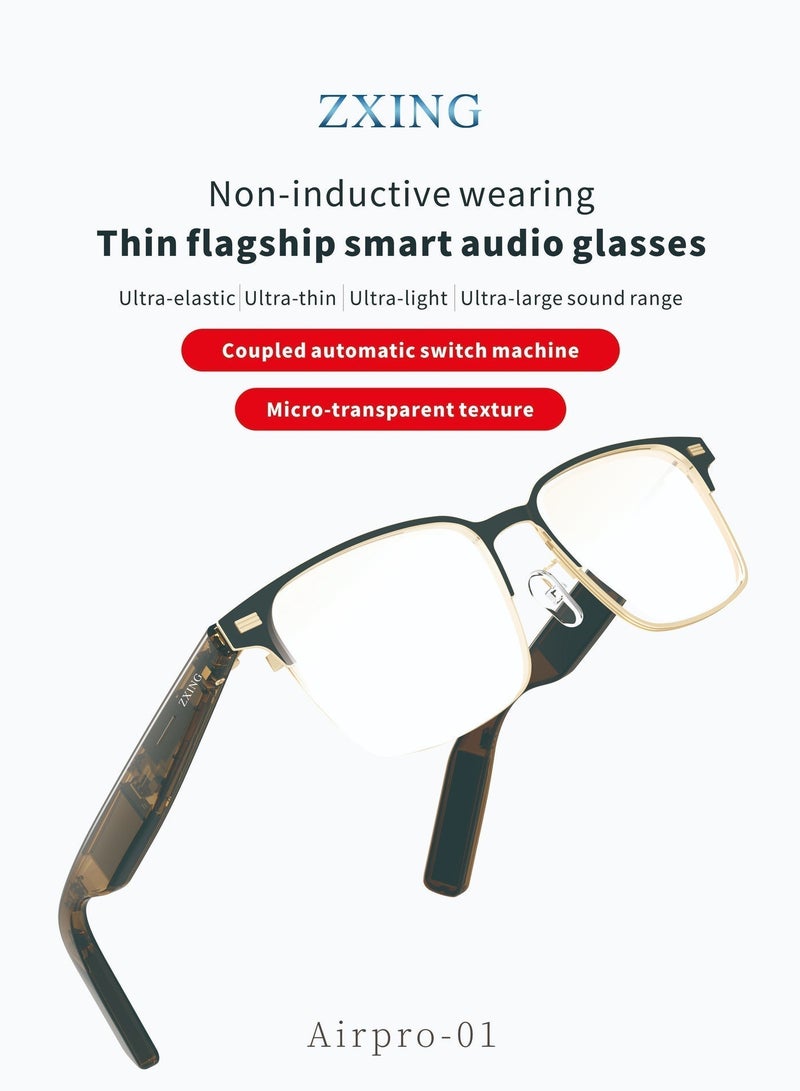 ZXING Smart Audio Glasses Italian Design Frame Dual Open Ear Speakers Bluetooth AI Voice Assistant Magnetic Charging Waterproof IPX4 Music Calls Night Driving Anti Glare 2026 Tech Gift - Image 2