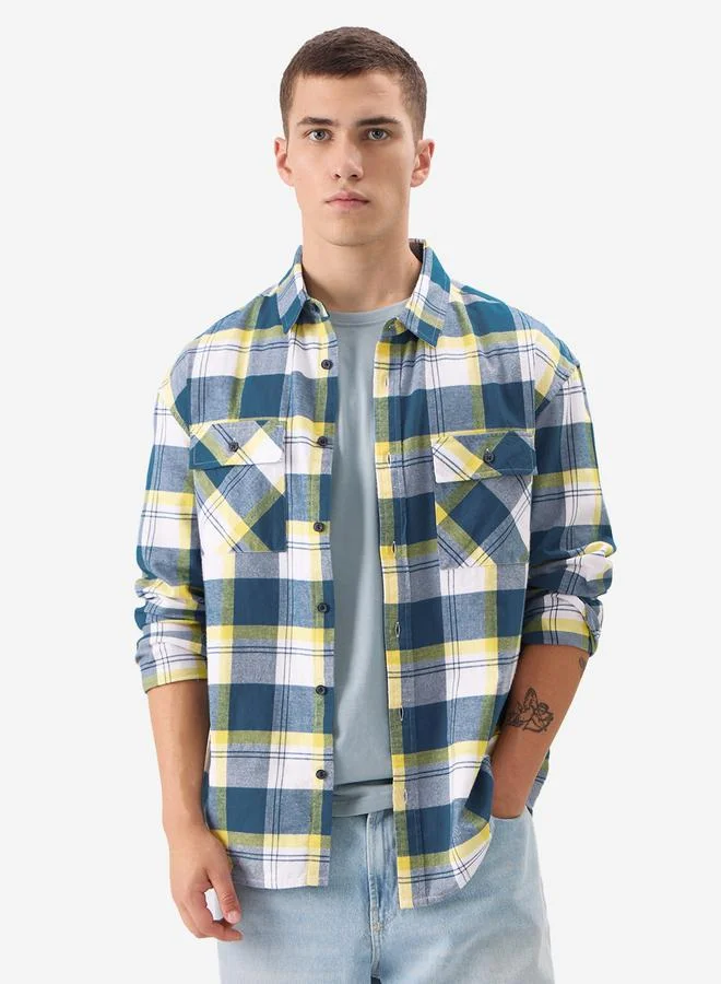 The Souled Store Men Multi Checkered Flannel Utility Shirt