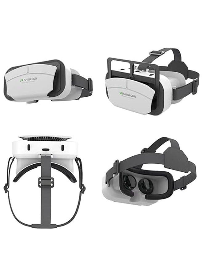 سماعة رأس VR متوافقة مع هواتف iPhone وهواتف Android ذات الشاشات بين 4.7 و7.2 بوصة - نظارات واقع افتراضي عالمية - نظارات 3D محدثة ناعمة ومريحة (G12 - أبيض). - Image 2