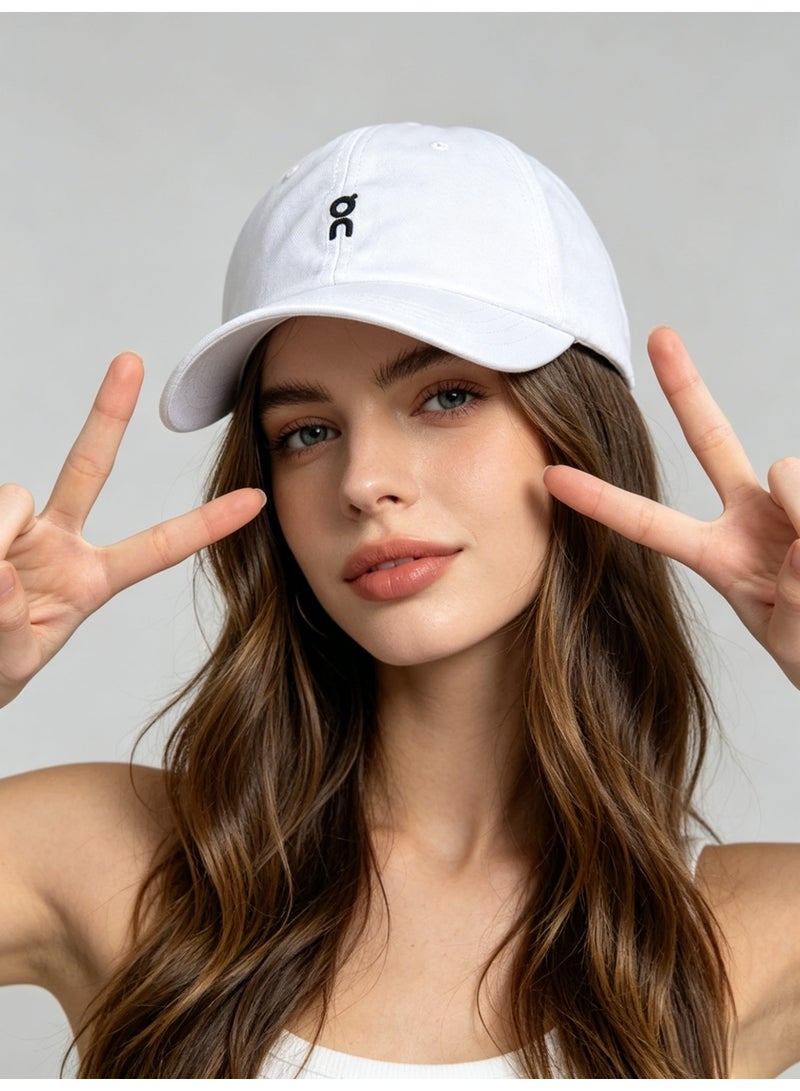 On Running Classic Logo Baseball Cap, White Adjustable Cotton Dad Hat for Men & Women - Image 2